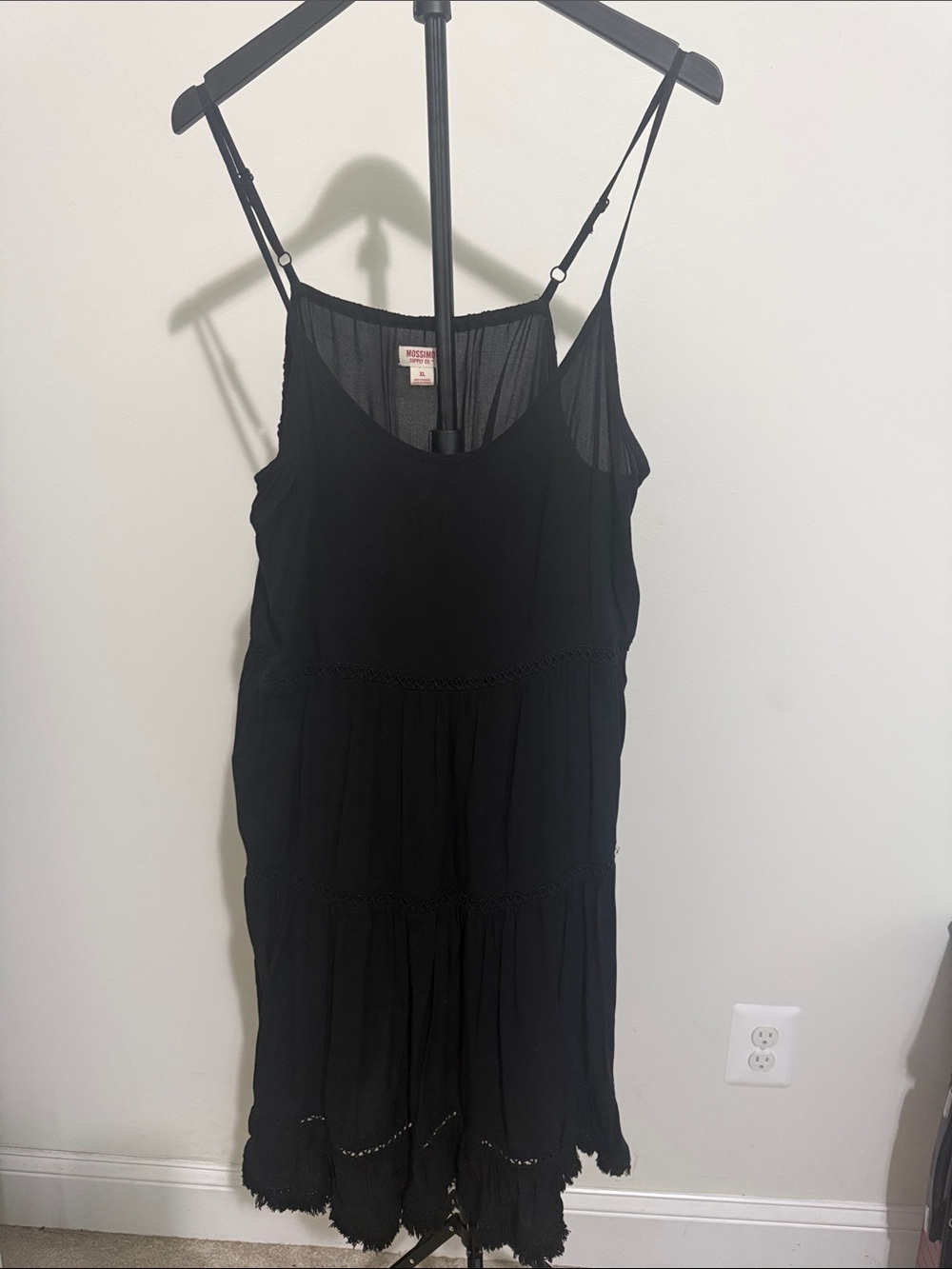 Mossimo Supply Co. Black Tiered Midi Dress